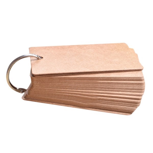 Bärbar spänne Pärm Anteckningar Flash-kort Memo Pads DIY Blank Card Brevpapper Brown