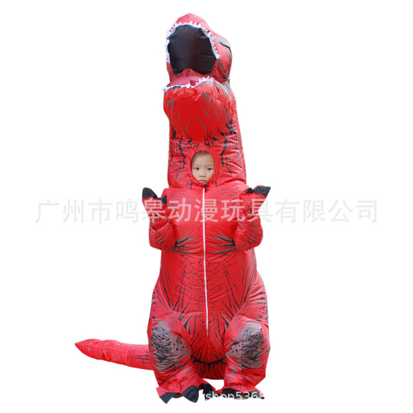 Halloween Dinosaurie Uppblåsbar Kostym Tyrannosaurus Dinosaurie Kostym Cartoon Walking Doll Fest Cosplay Kostym 2 150 190cm