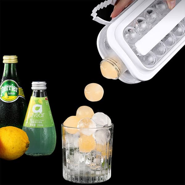 Sphere Ice Cube Stencil Silikon Ice Ball Box Bärbar iskub för hemmet Grey Diamond