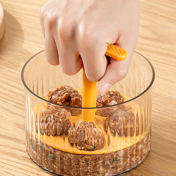 Handköttbullepressare för hemmabruk Återanvändbar köttbulle Enkel att göra form för hemköket Orange 1pcs