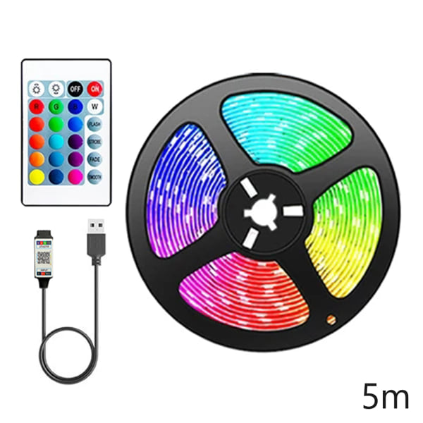 RGB- set med fjärrkontroller Bluetooth-kompatibla appar Party Bröllopslampor Dekor för inomhusrum 5m