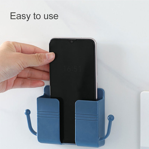 Fjärrkontroll Mobiltelefon Plugg Vägghållare Självhäftande Punch Gratis förvaringsställ Flerfunktionshushåll Mix Color 5PCS