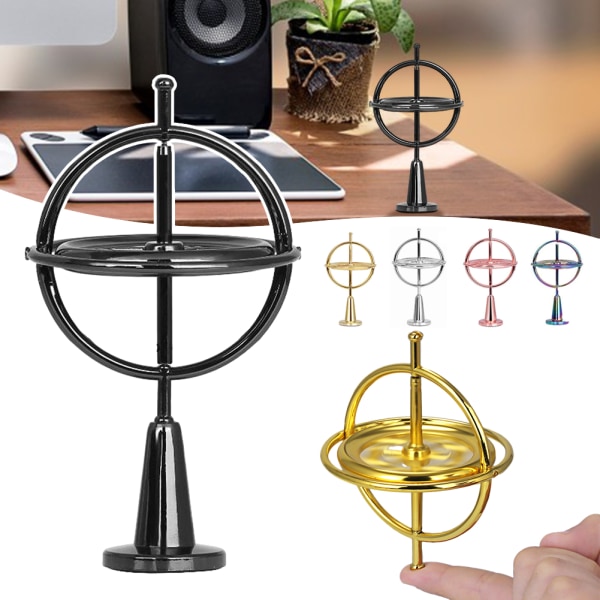 Finger Metall Fingertoppar Gyroskop Leksak Med Bas Slitstark Bärbar Dekompression Leksak Presenter För Vuxna Barn Colorful