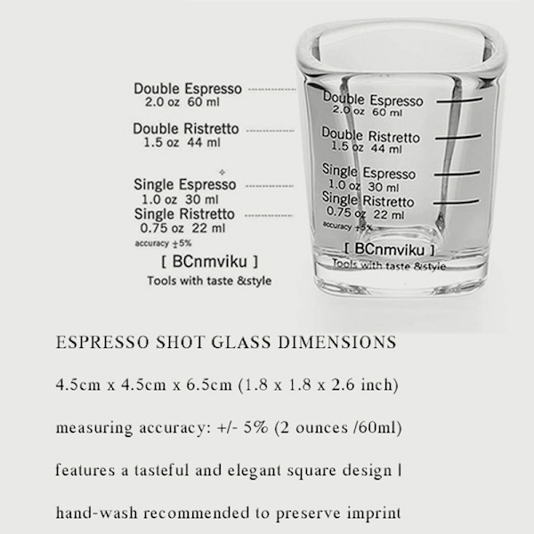 60ml glas fyrkantig kopp uns kopp med våg bakning mått kopp för hem kök 60ml Graduated Square Cup