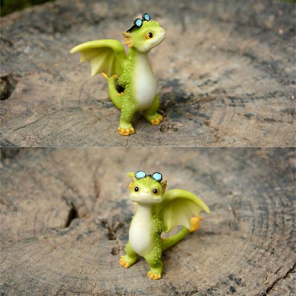 Söt drakestaty Landskap Hartsfigurer Trädgårdshantverk Dekorationer Djurprydnader Hemtillbehör Standing Dragon