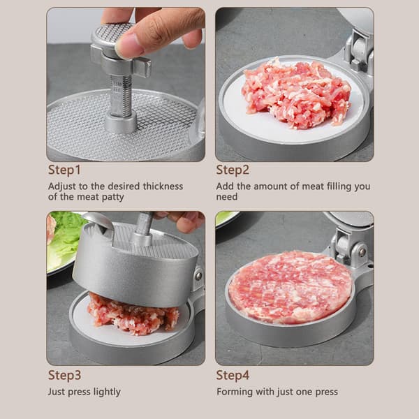 Manuell Hamburger Press Biffmaskin Justerbar Tjocklek Biffmaskin För Korvbiff Spring