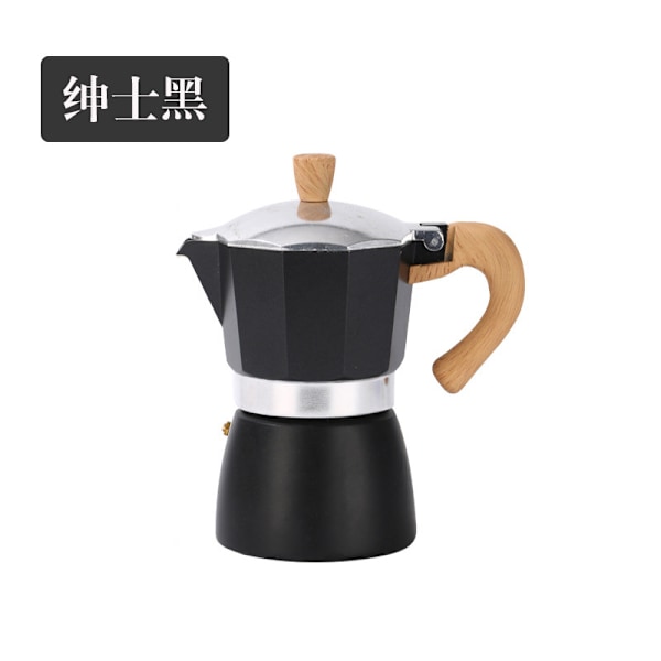 V-formad pip Moka Pot Högtrycksutvinning Kaffekannor för kök Black