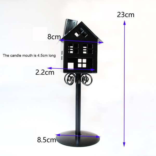 Cage Ljusstake Hollow Out Hållare Europeisk stil Metall Järn Ljusstake För heminredning Black AC06