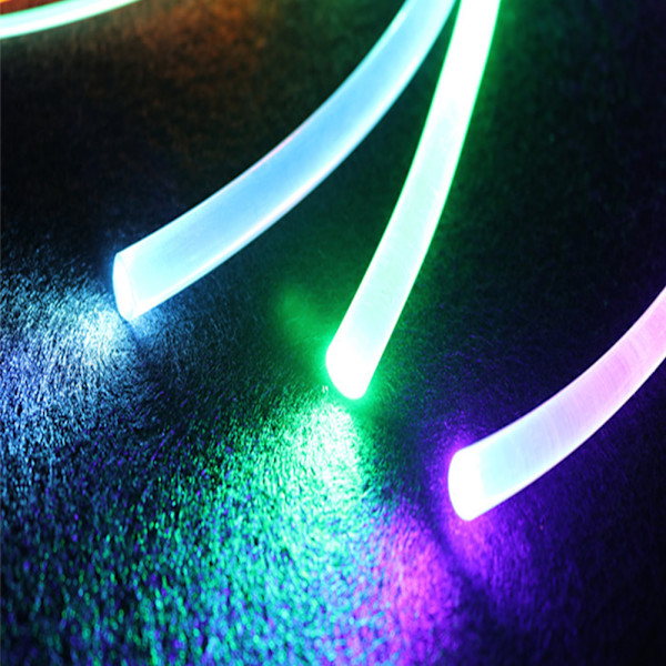Lång 1M PMMA sidglöd optisk fiberkabel 1,5 mm/2 mm/3 mm diameter för bil LED-ljus Ljusstark
