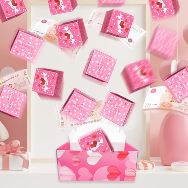Valentine studsar Röd paketlåda Vikbar Fashionabla studsar Röda kuvert för present 10 Boxes