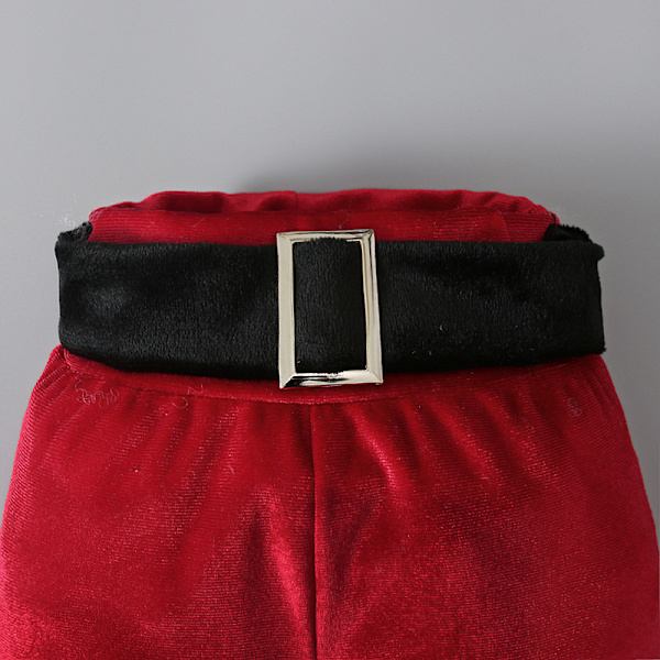 Babyflicka Julkläder Set Långärmad Bell Bottom Sammet Jultomten Cosplay Kostym Rekvisita Red 110cm