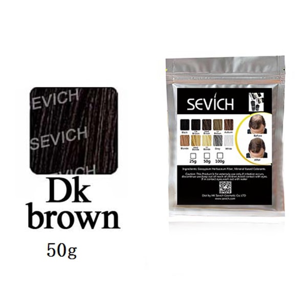 10 färger Förtjockning Hårfiberpulver 50g Hårfibrer Byggförlängningar Pulver Behandling för håravfall Dark Brown