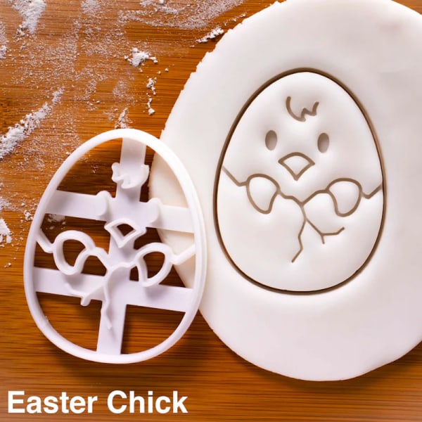 Cookie Cutter Stämpel påskägg/kaninprägling Impress pressande stencil bakverktyg för kex gör-det-själv hantverk Chicken