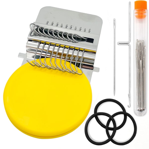 Mini Stopningsmaskin Lätt att bära Hushållsstickmaskin för nybörjare Gray 14 Pins