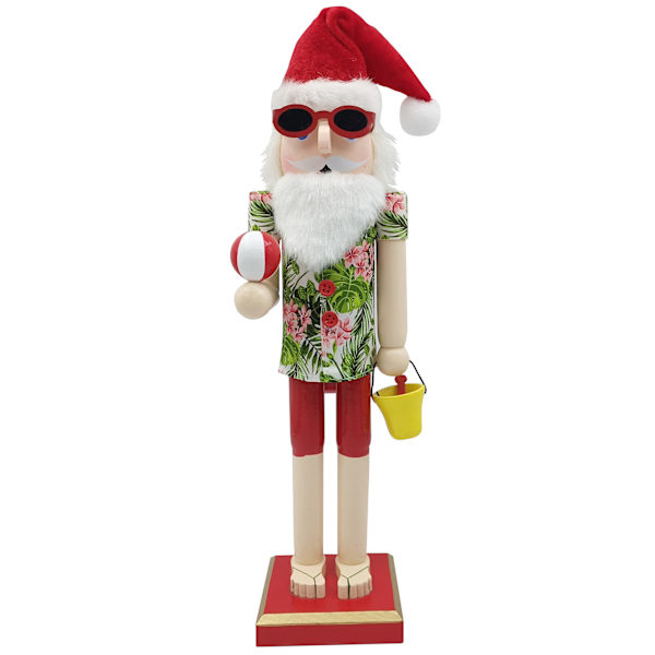 Beach Santa Wood Nötknäppare Stora unika dekorativa prydnader för festlig julbordsdekor Ll0049