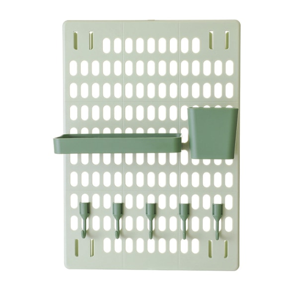 Pegboard Vägghyllor Monterad Organizer för dekoration Ingen borrning Enkel montering Green 42*30cm