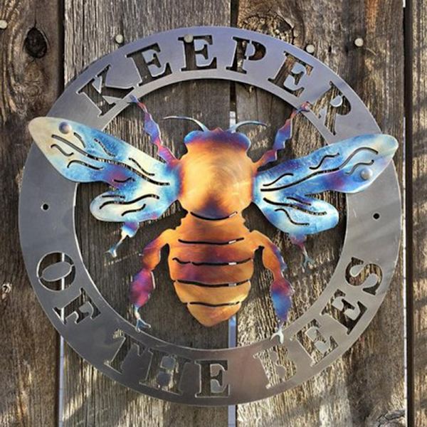 Keeper Of The Bees Metallkonstdekoration Kreativ Smidesjärn hängande prydnad för hemträdgård innergård 2