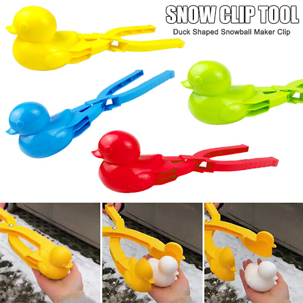 Anka Formad Snowball Maker Clip Barn Utomhus Vinter Snö Sand Form Verktyg leksak Yellow