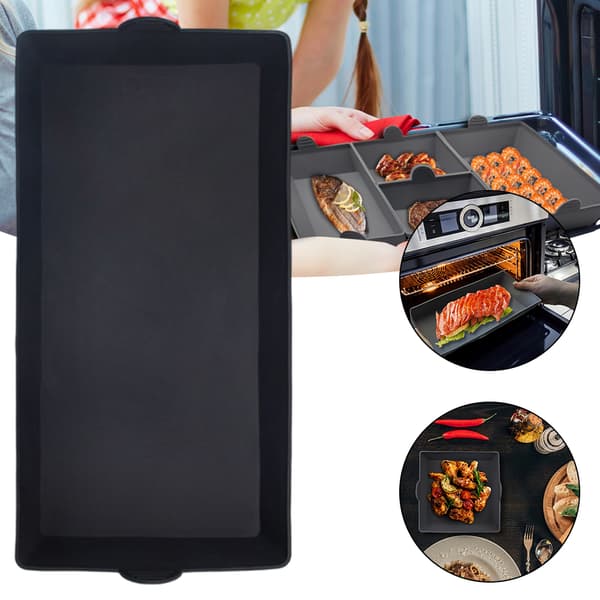 Bakplåtsavdelare i silikon Multipurpose Non-Stick Bakeware Pizza Tårtfat Black 2