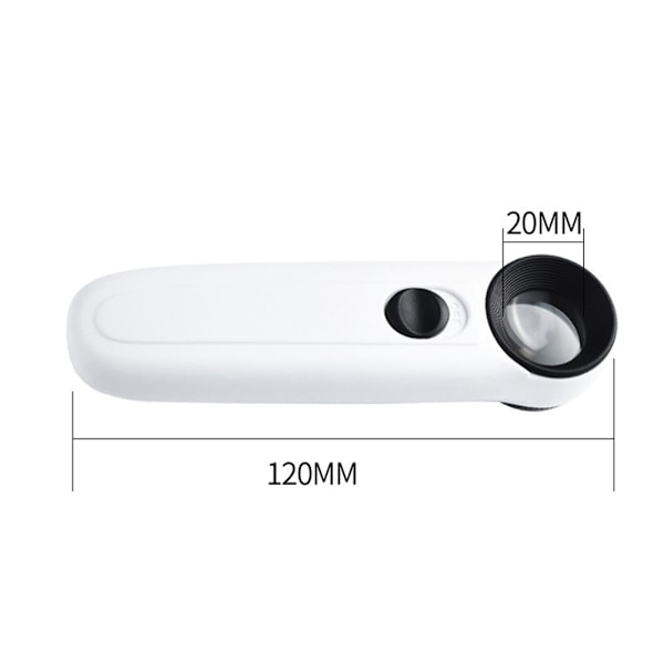 40x förstoringsglas med LED-ljus Multifunktionellt smyckesidentifieringsverktyg för äldre användning 1pc