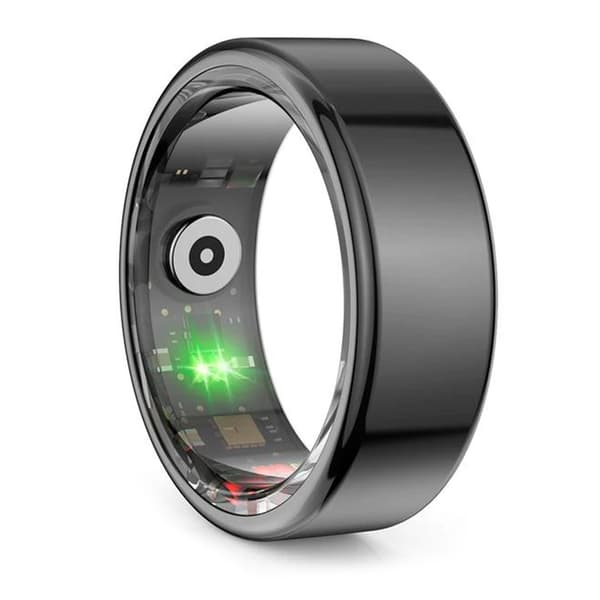 Bluetooth-kompatibel Smart Rings Pulshälsoövervakningsenhet för dagligt bruk Black Size 8
