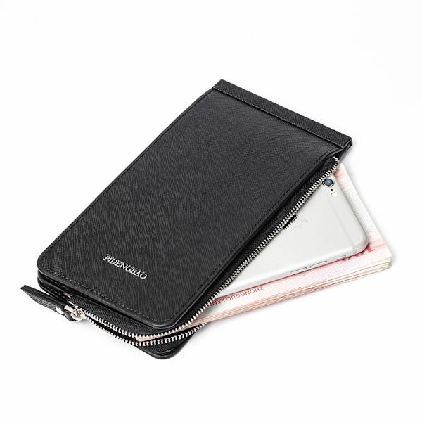 Multifunktionell lång plånbok Multi-fack korthållare plånbok med 26 fack Bifold PU blockerande plånbok för mobiltelefon kvinnor män Red