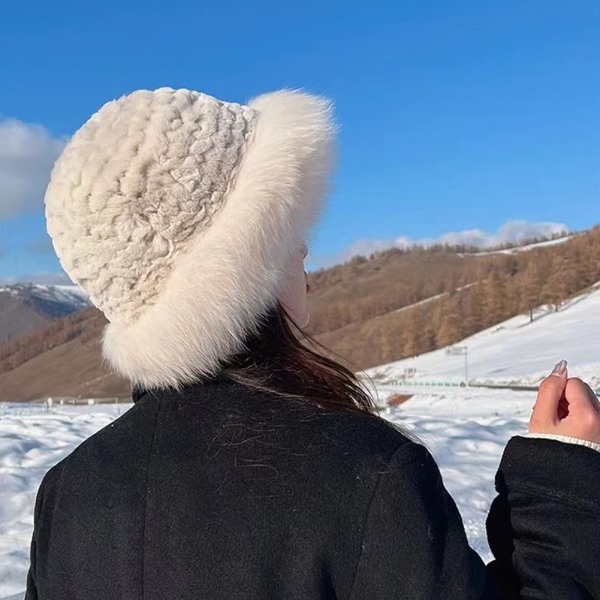 Vinter Förtjockad Bucket Hat Vindtät Värmande Klättermössa För Resor Black