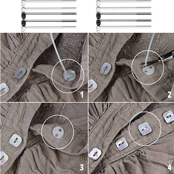 Snabbsömnadsverktyg Multipurpose Inget behov av att sy Knapp Snabbsömnad Tillbehör för skjortor Tröjor Byxor White 10pcs