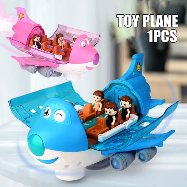 Barnens Stunt Elektriska Flygplan Leksak Med Ljuseffekter Roterande Super Trick Present För Barn Blue