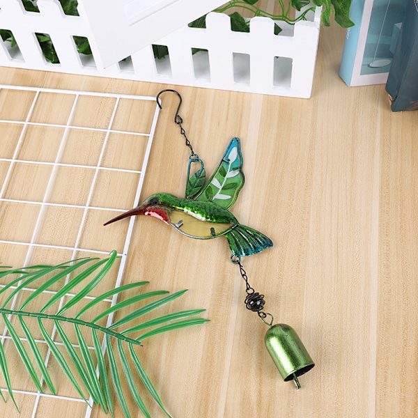 Fjäril/kolibri/trollslända vindspel Trädgård Metallmålat glas hängande prydnad för utomhusdekorationer inomhus Hummingbird