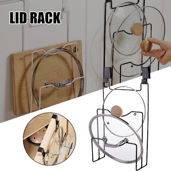 Grytlock Rack Dörr Baksida Skärbräda Dräneringsställ Multifunktionell skärbräda Skärbräda Förvaringshylla Grytlock White