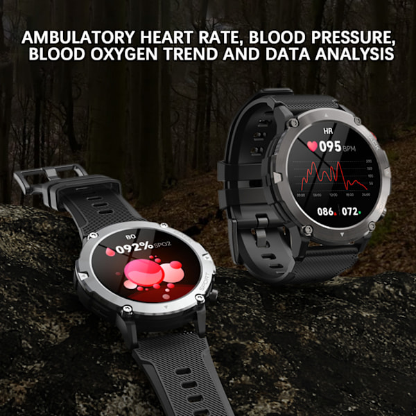 Smarta klockor för män Wireless Call Smart Fitness Watch Multifunktionspulsmätare Watch Silver Shell