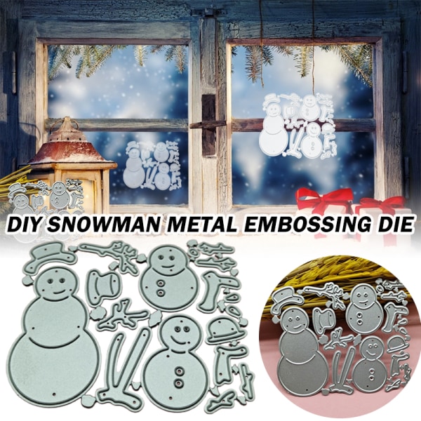 Snögubbe i metall skär stansar med halsduk Mössa Prägling schabloner mall Fantastisk dekor för kort Scrapbooking DIY Craft Snowman