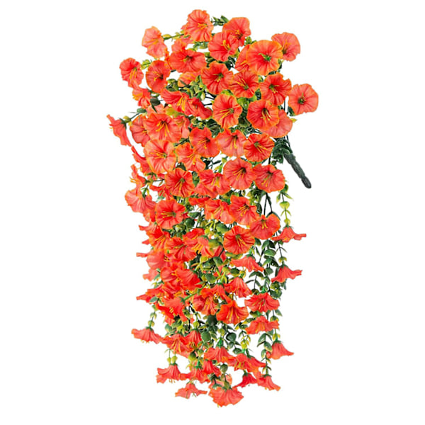 4 stk. Kunstige hængende blomsterplanter til udendørs dekoration, falske pragtblomster, UV-bestandige kunstige blomster Orange