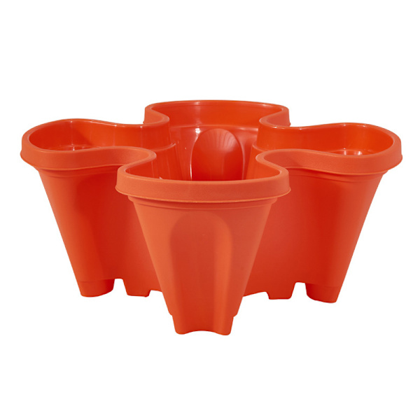 Stack-Up Typ Stereoskopisk blomkruka Plast Stapelbar vertikal blomkruka för trädgårdshem Red