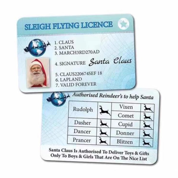 Jultomten tappade körkort Intressant specialjulkort Jultomten flygkort för julprydnad 3