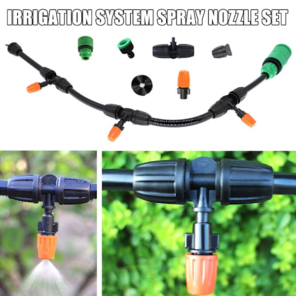 Patio Spray Misters Vattningssystem Kit Tillbehör för Utomhus Trädgård Växthusmunstycken Imma C-15M