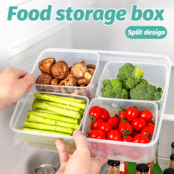 Multipurpose 4 i 1 konserveringsbox Set förseglad kyld organizer med lock Transparent