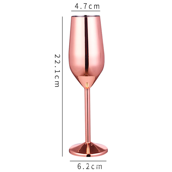 Rostfritt stål Champagnekopp Vinglas Cocktailglas Metall Vinglas Bar Restaurang Goblet Rose Gold 200ml