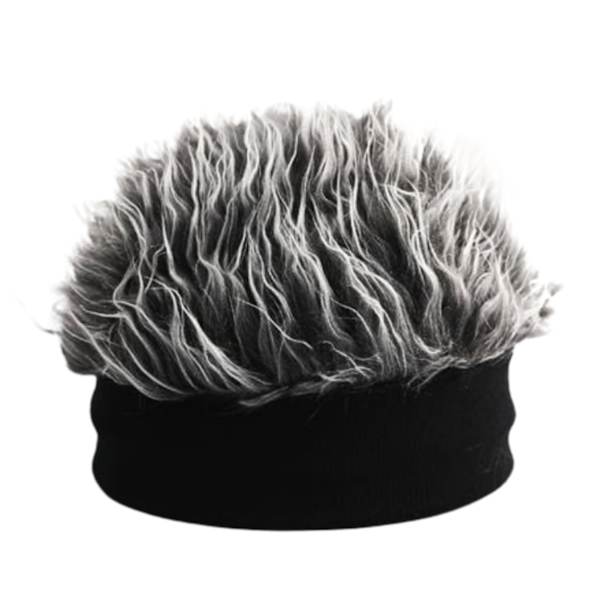 Rolig stickad peruk cap för män Mode andas mjuka hattar för män Manliga tonåringar Black Gray