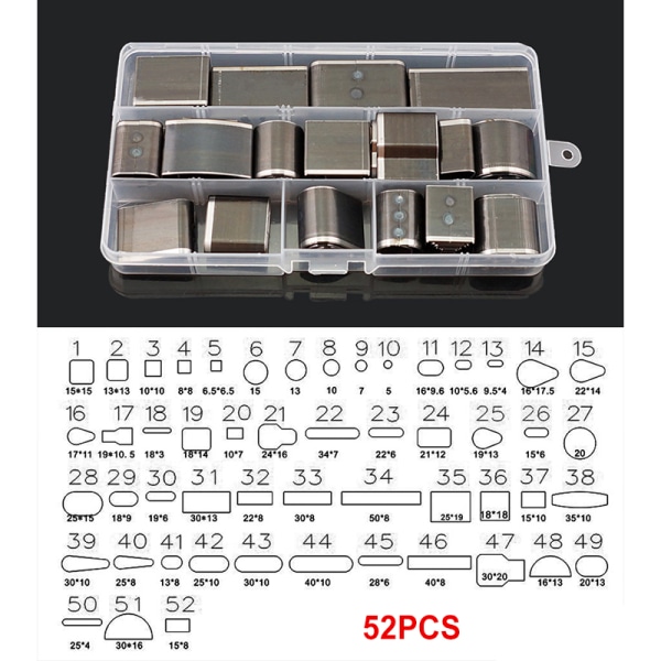 24/39/52/55 st Set med olika storlekar och former DIY-pysseltillbehör för bälte Pappersduk 52 Holes