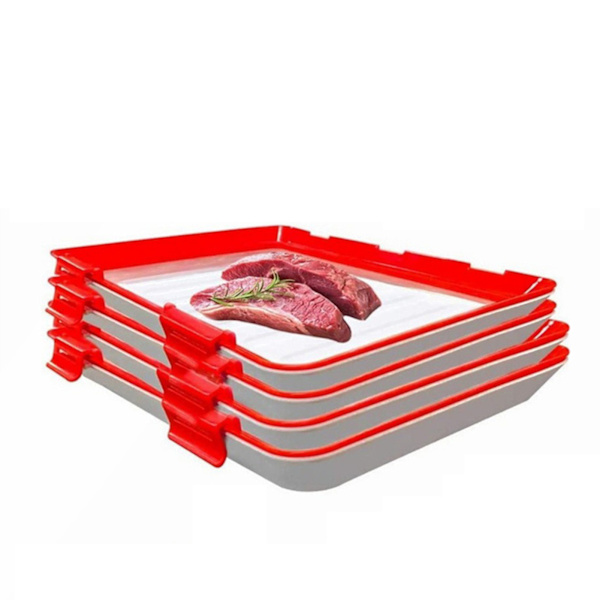 Vakuum enkelsidig konserveringsbricka Stor kapacitet Anti-slip Bento Box för kök 4pcs