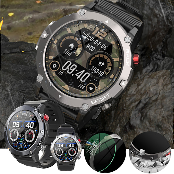 Smarta klockor för män Wireless Call Smart Fitness Watch Multifunktionspulsmätare Watch Silver Shell
