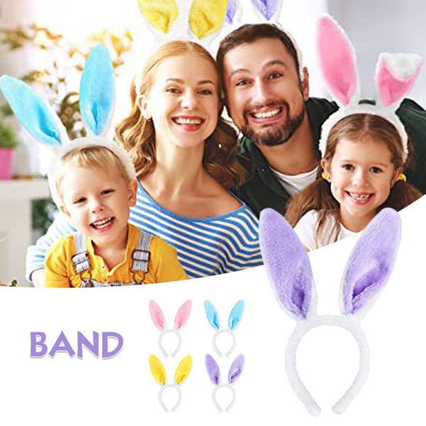Barns plysch kaninöron Påskfest Huvudkläder Färgglada pannband Purple