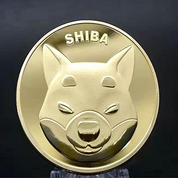 Shib Token Mynt Med Case Metall Shiba Inu Minnesmynt Guld/Silverpläterade Mynt Souvenir För Samlare Silver