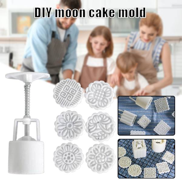 Handpressande Mooncake-schabloner Multifunktions-återanvändbar gör-det-själv-kakskärare Praktisk pryl för köksbakning B