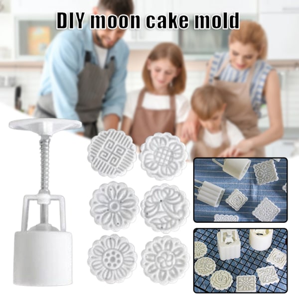 Handpressande Mooncake-schabloner Multifunktions-återanvändbar gör-det-själv-kakskärare Praktisk pryl för köksbakning D