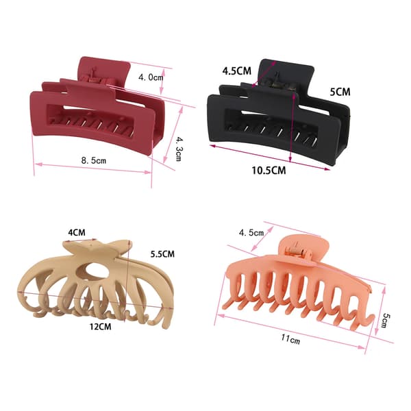 Stora hårklämmor för kvinnor Starkt grepp matt hårklämmor Mode hårstylingverktyg 8pcs A