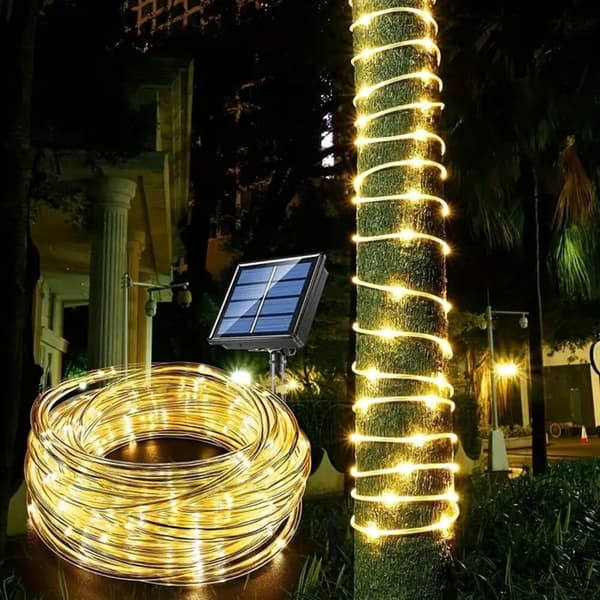 7m/12m/22m 8 lägen Solar Light String Multipurpose Vattentäta lampor för trädgårds uteplatser White Light 12m