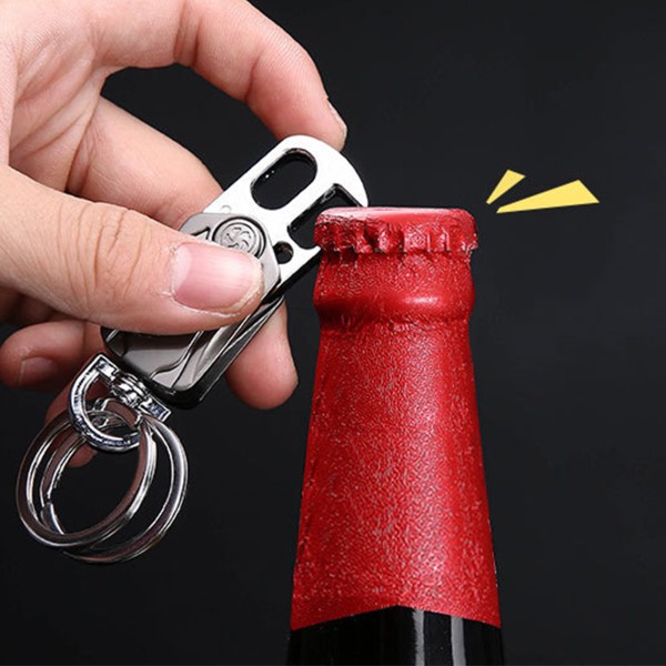Multifunktionell nyckelring Korkskruv Heavy Duty Nyckelringar Flasköppnare Nyckelring Regular